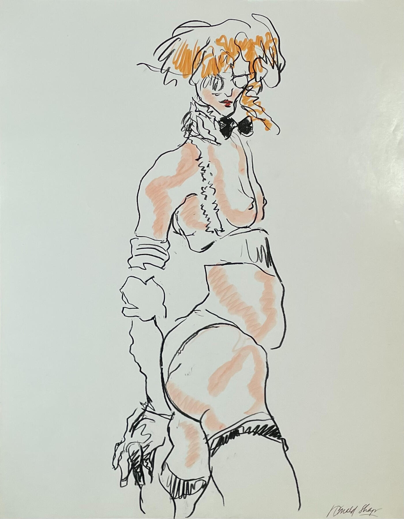 Girl with Bowtie, 17.5x14.5"