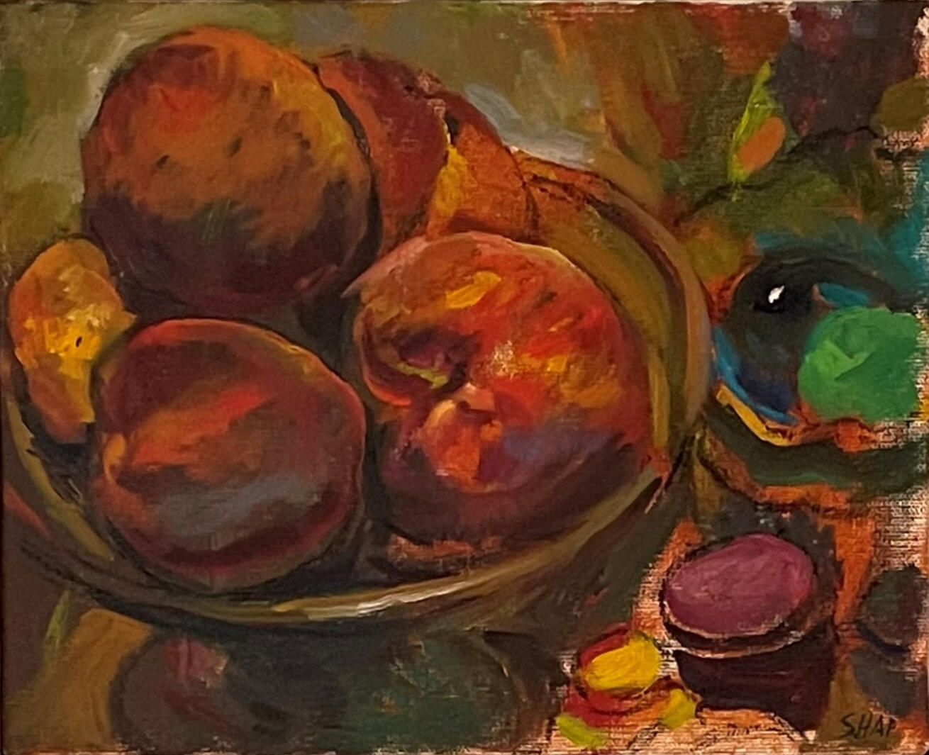 Bowl of Peaches, 10x8"